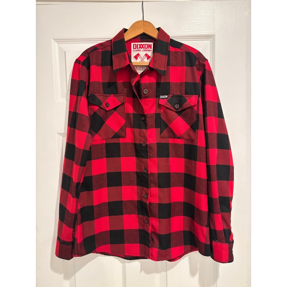 Dixxon‎ Flannel Company Redrum Red Black Buffalo Plaid Long Sleeve Shirt Large